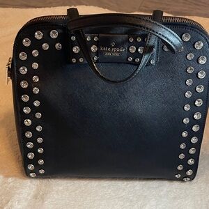 Kate Spade Black Satchel with Silver Studs